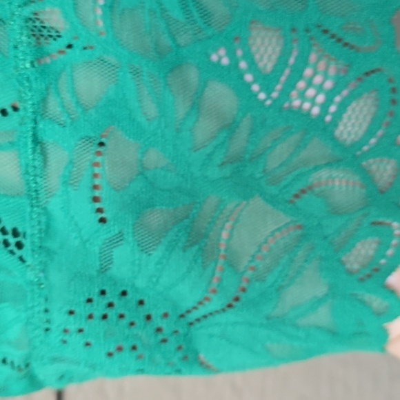 Aerie Kelly Green Lace Longline Cropped Bralette, Large - Picture 3 of 5